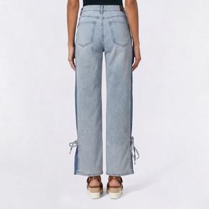 Juniors Gogo Jeans Color Block Side Panel Wide Leg Pants w/ Tie alternate view